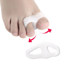 2pcs=1pair Silicone Two Hole Toe Separator Gel Foot Finger Protector Bunion Orthopedic Hallux Valgus Guard Straightener Pedicure