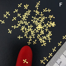 100Pcs/Lot Gold Metal Nail Decals Ultra-thin Flakes Nail Bling Rhinestone Cute 3D Nail Art Decorations Charm Nail Art Rivets