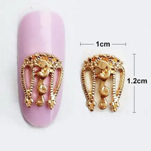 HOT 10pcs gold &silver 3D alloy Nail art Decoration 3d Metal Nail Jewelry Nail Beauty Accessories Japanese Retro Manicure Charms