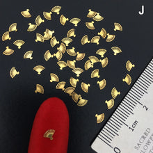 100Pcs/Lot Gold Metal Nail Decals Ultra-thin Flakes Nail Bling Rhinestone Cute 3D Nail Art Decorations Charm Nail Art Rivets