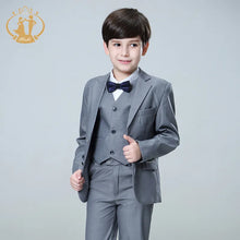 Nimble Spring Autumn Formal Boy Suit for Weddings Children Party Host Costume Wholesale Clothing 3Pcs/Set Blazer Vest Pants