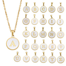 Minimalist Initial Enamel White A-Z Pendant Letter Alphabet Personalize Pendant Necklace for Women Men Jewelry Gift