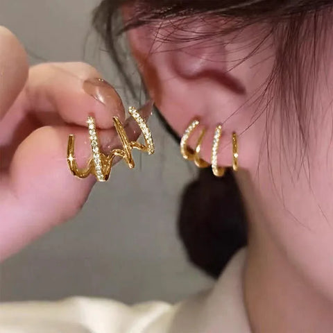 2022 New Korean Shiny Four Claws Stud Earrings for Women Dainty Zircon Earring Girls Birthday Party Wedding Fashion Jewelry