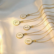Minimalist Initial Enamel White A-Z Pendant Letter Alphabet Personalize Pendant Necklace for Women Men Jewelry Gift