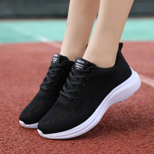 Women Mesh Running Sneaker Lace-up Fitness Sport Light Comfortable Breathable Black Walking Shoes Tenis Size 35-41
