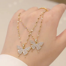 Korean Fashion Shiny Butterfly Necklace Exquisite Golden Chain Necklace Ladies Wedding Party Jewelry Gift Female Wholesale